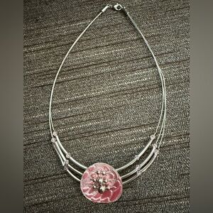 Elegant Pink and Silver Color Necklace